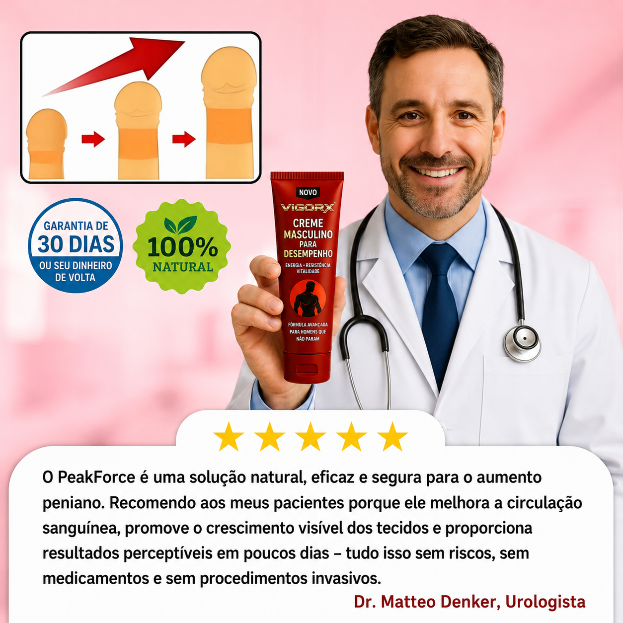 Médico urologista recomendando o VIGORX